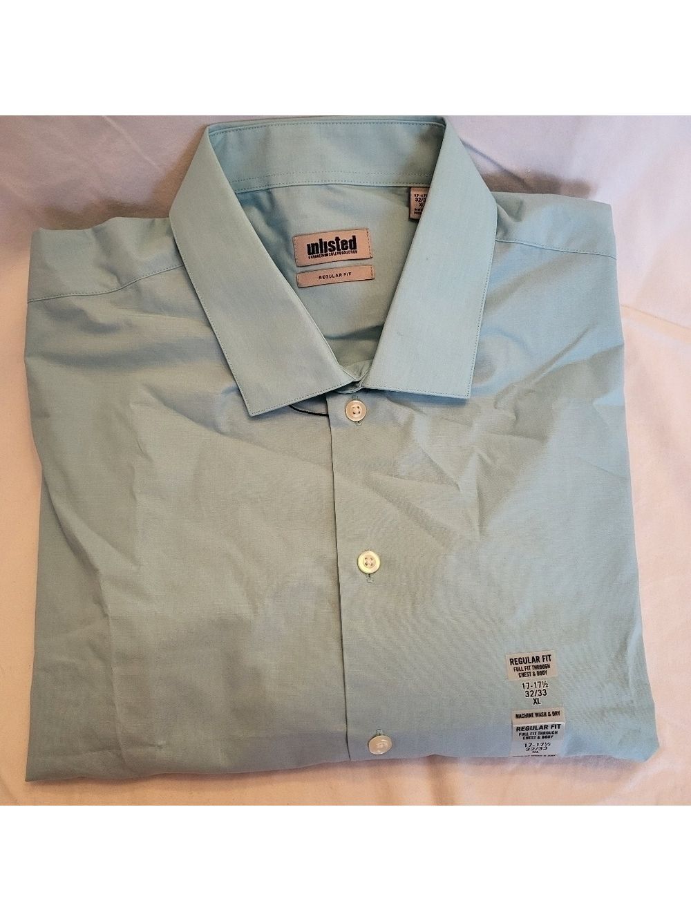 Unlisted by Kenneth Cole Men's Light Green Shirt, 17 - 17 1/2, 32/33, XL, NWT